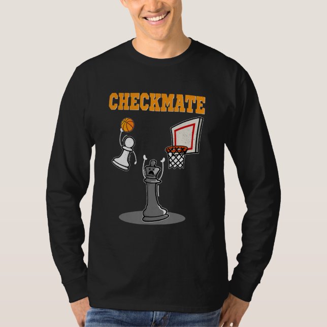 T-shirt Checkmate Pawn Basketball Dunk On King Chess Game  (Devant)