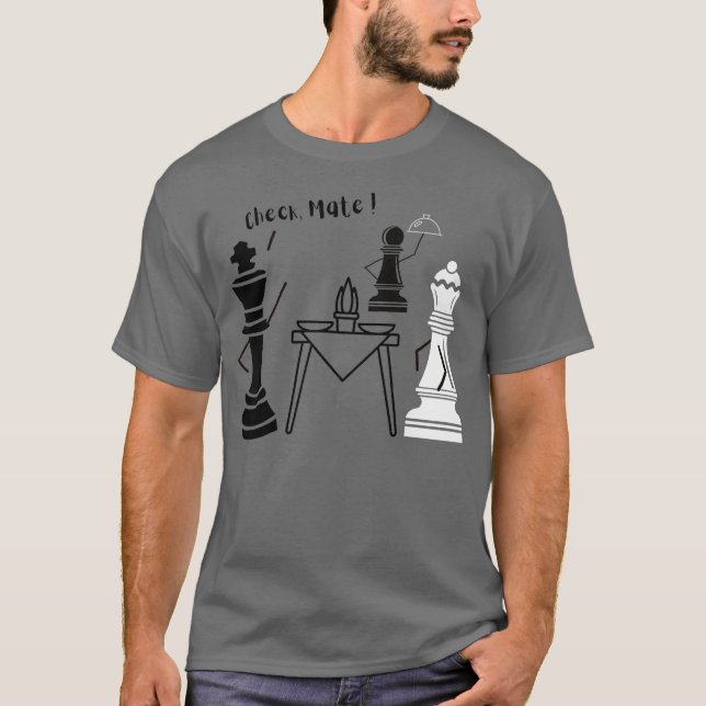T-shirt CHECKMATE pour les amateurs d'échecs (Devant)
