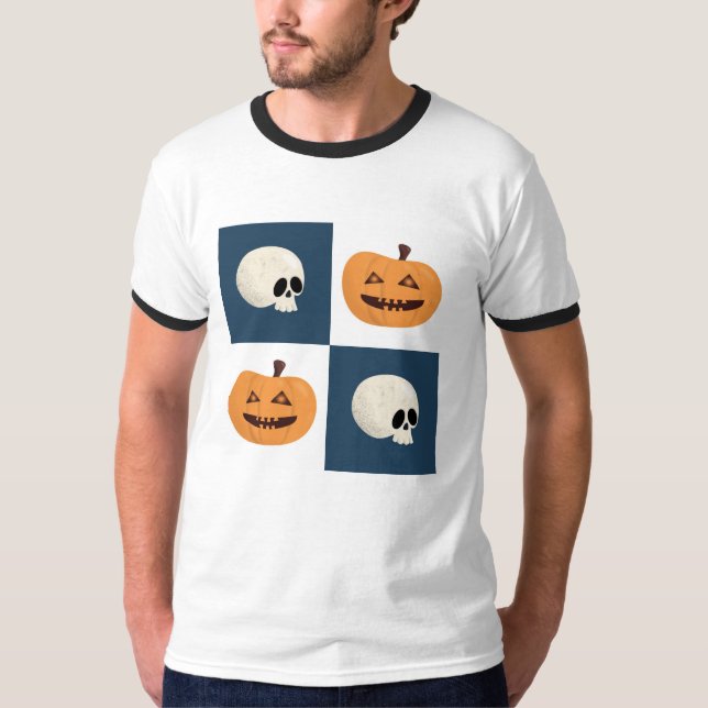 T-shirt Checks de Skulls et Pumkins (Devant)