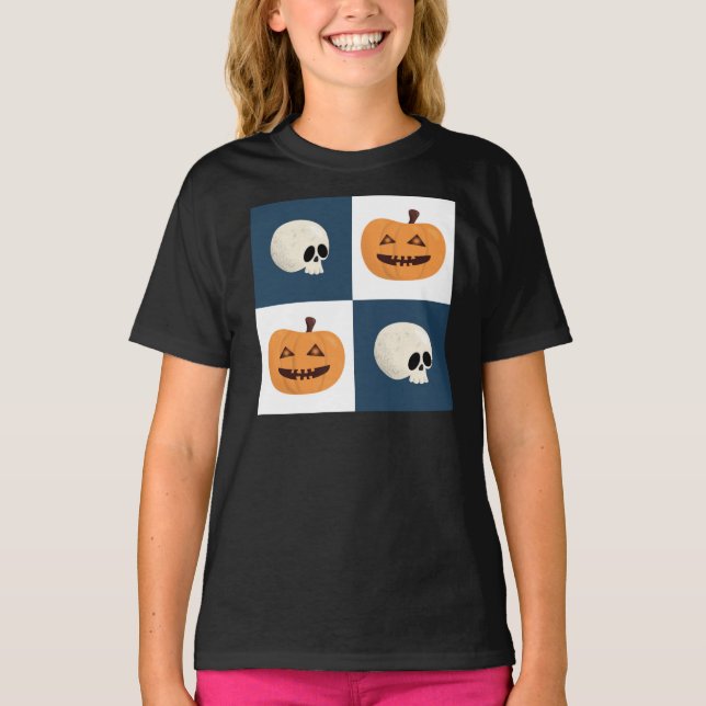 T-shirt Checks de Skulls et Pumkins (Devant)