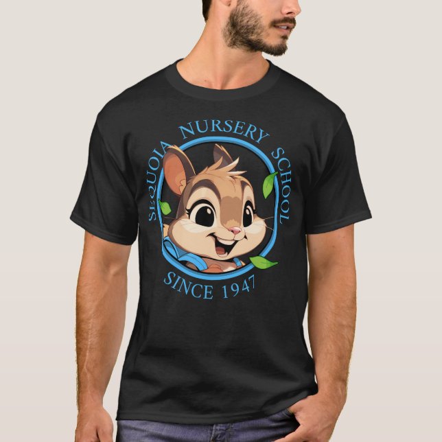 T-shirt Cheeks Le Chipmunk - Face W Texte Bleu Courbé (Devant)