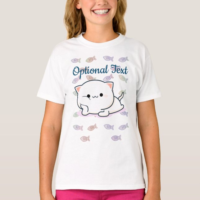 T-shirt Cheeky Kawaii Style Kitten (Devant)