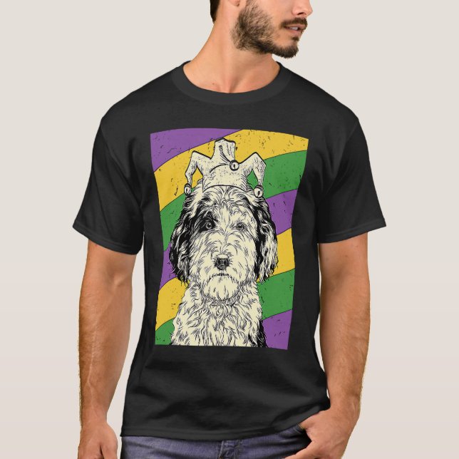 T-shirt Cheepadoodle Jester Mardi Gras Doodle Chien Maman  (Devant)