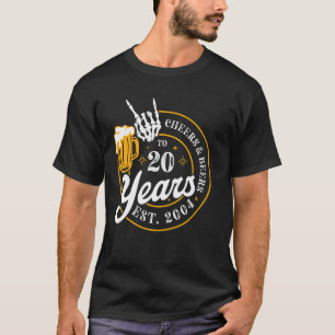 T-shirt Cheer & Beer to 20 Years EST. 2004 20th Birthday P