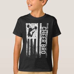 T-shirt Cheer Bro Vintage American Flag Brother Cheerleade