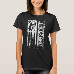 T-shirt Cheer Bro Vintage American Flag Brother Cheerleade