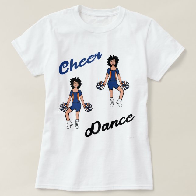T-shirt Cheer/Dance (Oranger Bleu) (Design devant)