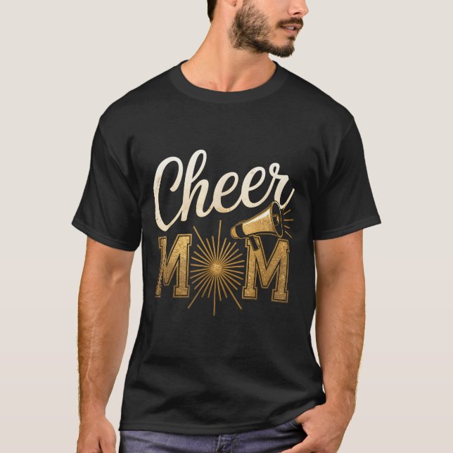 T-shirt Cheer Gold Cheerleader Cheerleading Mom Game Day D (Devant)