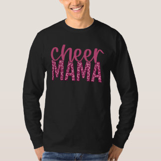 T-shirt Cheer Mama Impression léopard rose