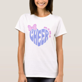 T-shirt Cheer Mama Maman Cœur Mignon Avec Un Nœud