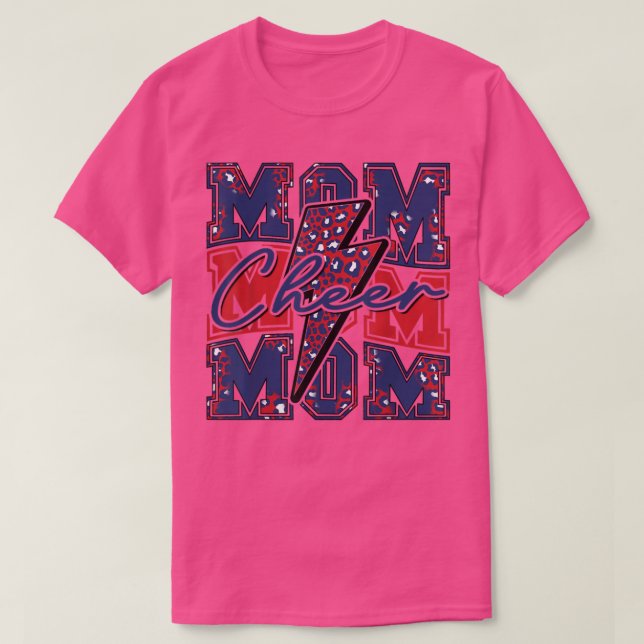 T-shirt Cheer Maman Éclair Cheer LéopardNavy Rouge  (Design devant)