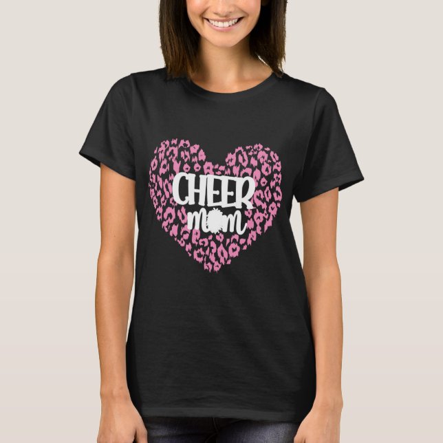T-shirt Cheer Maman Fier Cheerleader Mama Pom-pom girl Mot (Devant)