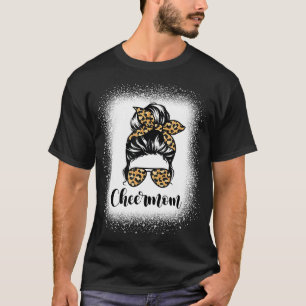 T-shirt Cheer Maman Leopard Messy Bun Amateurs Mère Amant