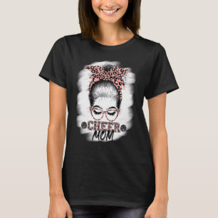 T-shirt Cheer Maman Messy Bun Girl Lunettes de soleil Mère