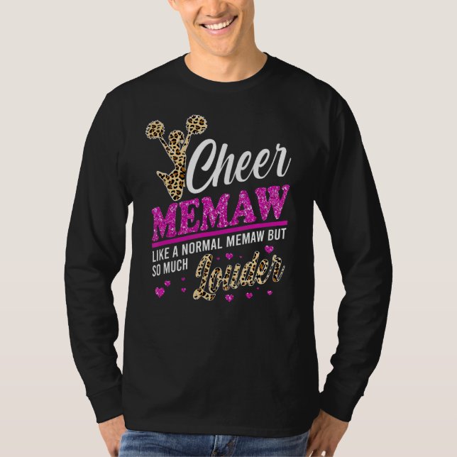 T-shirt Cheer Memaw Plus Grand Empreinte de léopard Ventil (Devant)