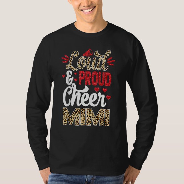 T-shirt Cheer Mimi Biggest Fan Leopard Print And Pom Pom (Devant)