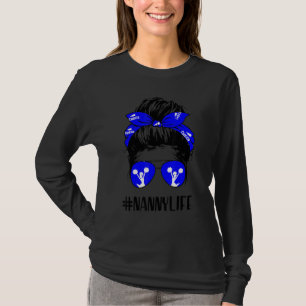 T-shirt Cheer Nanny Life Messy Bun Cheerled Mothe