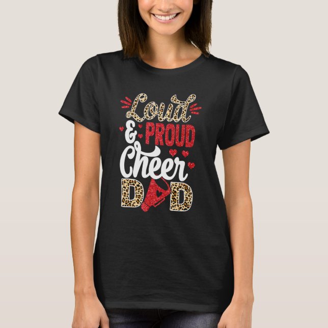 T-shirt Cheer Papa Le Plus Grand Empreinte de léopard De V (Devant)