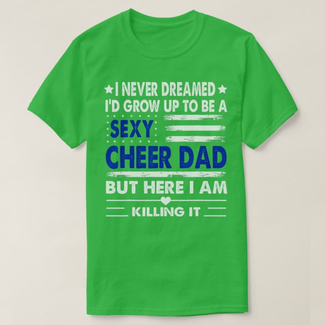 T-shirt Cheer Papa Us Drapeau Cheer Pom-pom girl Père (Design devant)