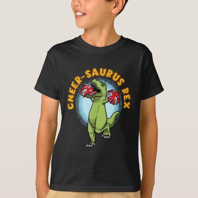 T-shirt Cheer-saurus Rex T-rex Dinosaure Cheerleading Accl (Devant)