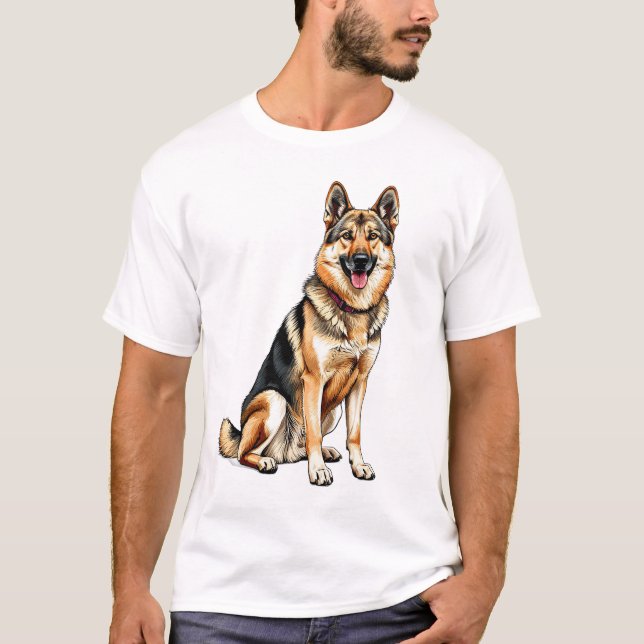 T-shirt Cheerful Czechoslovakian Wolfdog Dog (Devant)