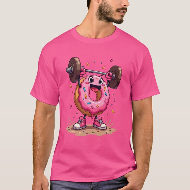 T-shirt Cheerful Donut Gym Enthusiast (Devant)