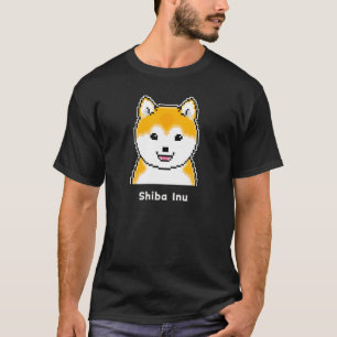 T-shirt Cheerful Round-Faced Shiba Inu Pixel Art