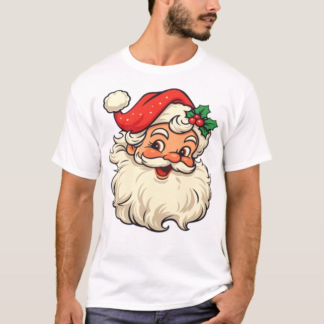 T-shirt Cheerful Santa Claus with a Jolly Smile (Devant)