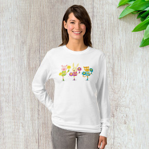 T-shirt Cheerleader animal trio lapin de porc et chat