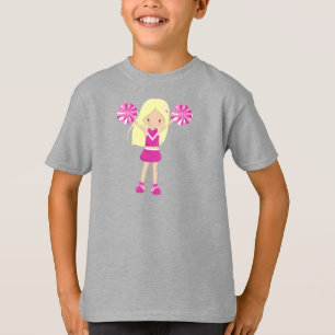 T-shirt Cheerleaders, Mignonne fille, Cheveux blonde, Chee