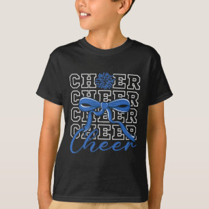 T-shirt Cheerleading Acclamation Bleu Coquette Bow Cheerle