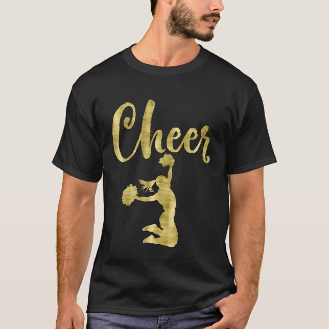 T-shirt Cheerleading Script Cheer Dark Yellow (Devant)