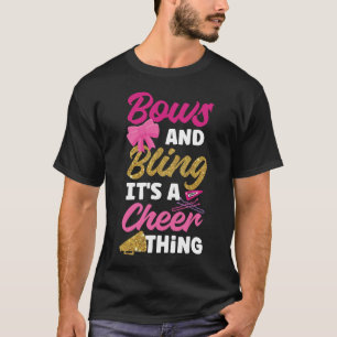 T-shirt Cheerled Cheer Bows And Bling C'est une Cheer