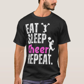 T-shirt Cheerled danse drôle Manger Sleep Cheer Répéter ch