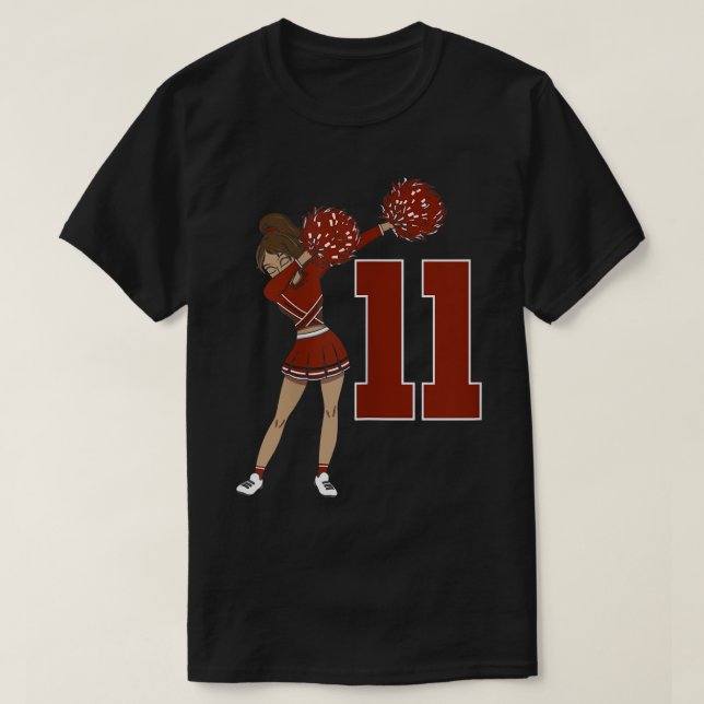 T-shirt Cheerled Girl mignonne Anniversaire Cheerhead Pom- (Design devant)