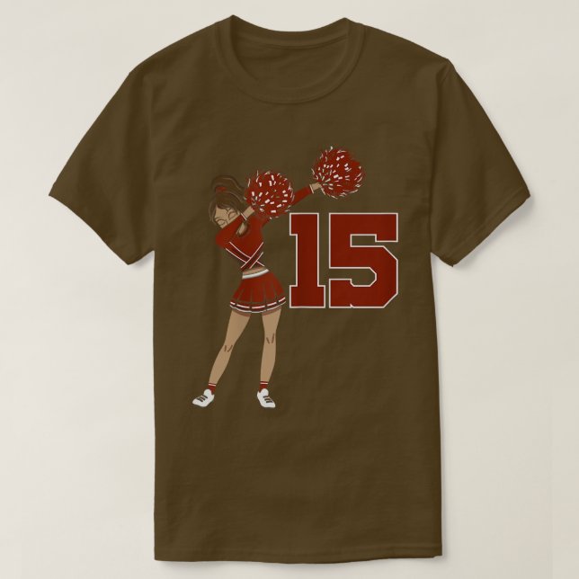 T-shirt Cheerled Girl mignonne Anniversaire Cheerhead Pom- (Design devant)