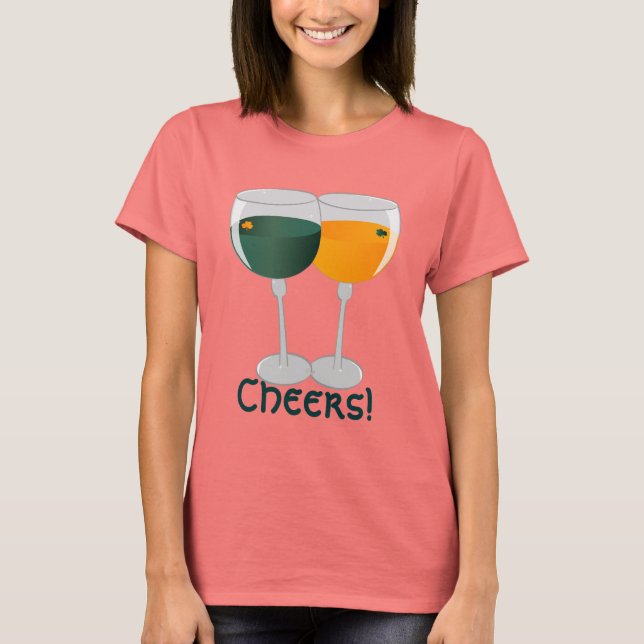 T-shirt Cheers St. Patrick's Day Wine (Devant)