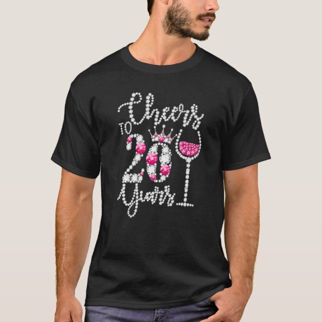 T-shirt Cheers To 20 Year Old 20th Birthday Queen Drink Wi (Devant)