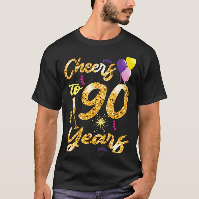 T-shirt Cheers To 90 Years 1931 90th Birthday Celebration  (Devant)