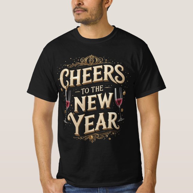 T-shirt Cheers to the New Year Graphic (Devant)