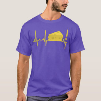 T-shirt Cheese Hearbeat Shirt Funny Cheese Lover Cadeau