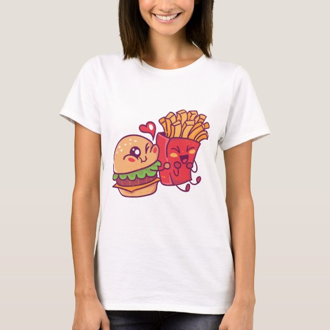 T-shirt Cheeseburger et Fries (Devant)