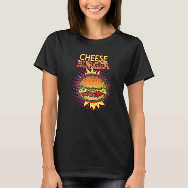 T-shirt Cheeseburger Français Fry Hamburger Flash alimenta (Devant)
