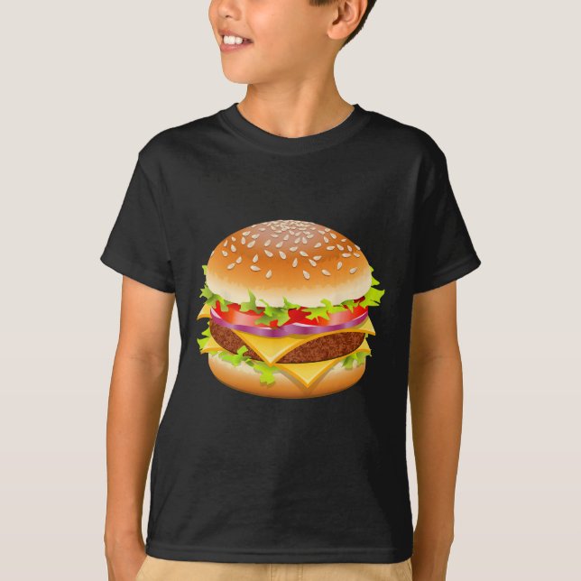 T-shirt Cheeseburger Hamburger Burger Drôle Nourriture Hal (Devant)