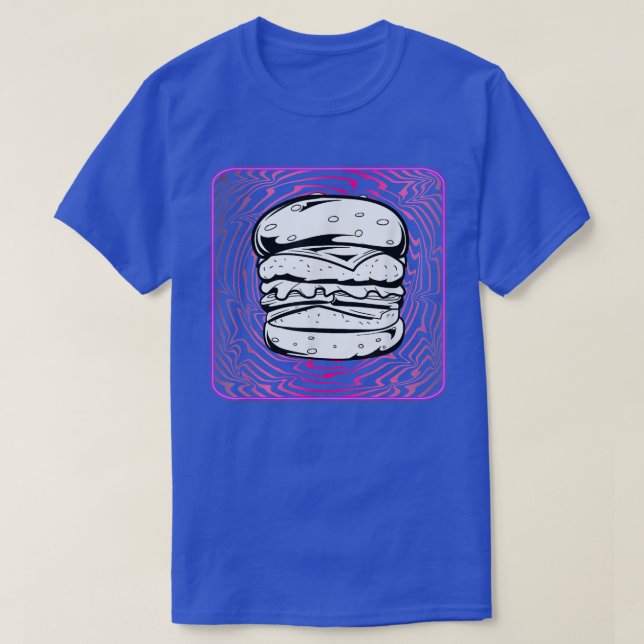 T-shirt Cheeseburger Hamburger Rétrowave (Design devant)