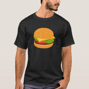 T-shirt Cheeseburger Inspiré Burger Emoticon Lié Rapide