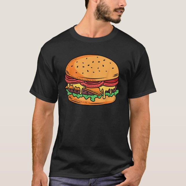T-shirt Cheeseburger Restauration rapide Burger Amateurs (Devant)