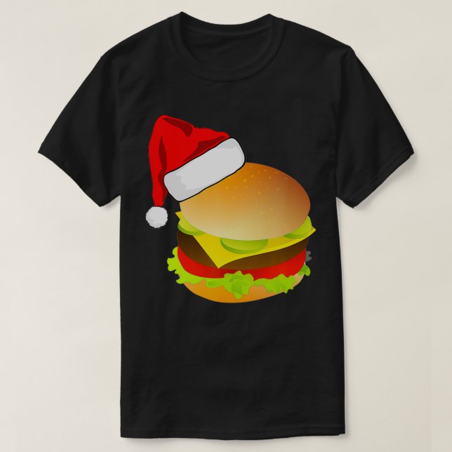 T-shirt Cheeseburgers Hamburger Santa Hat Correspondance C (Design devant)
