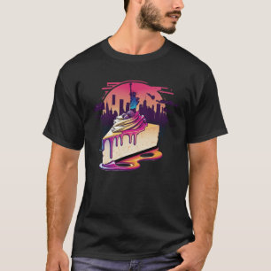 T-shirt Cheesecake de style new-yorkais Synthwave 80s Retr