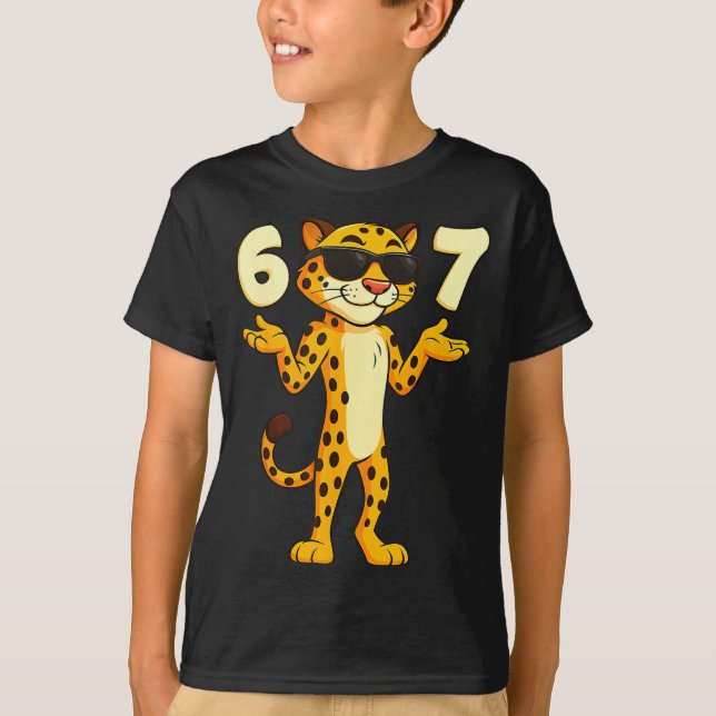 T-shirt Cheetah 67 Meme Funny Kids Teens Gen Alpha Slang 6 (Devant)